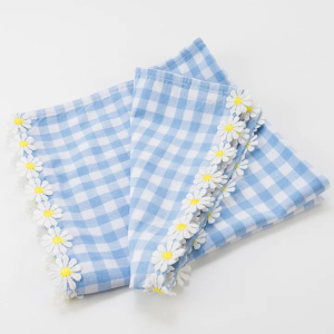 Daisy Edge Gingham Napkins|Meri Meri
