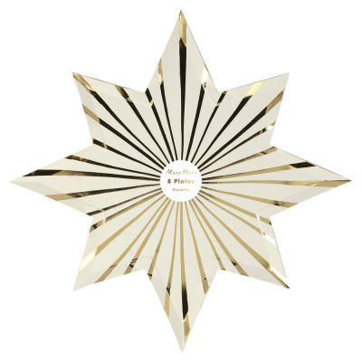 Gold Stripe Star Plates|Meri Meri