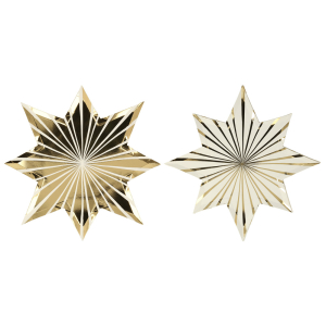 Gold Stripe Star Plates|Meri Meri