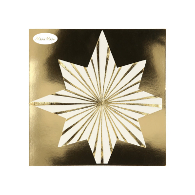 Gold Stripe Star Napkins|Meri Meri