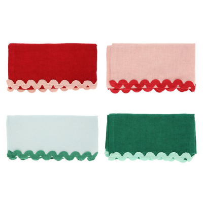 Assorted Ric Rac Fabric Napkins|Meri Meri