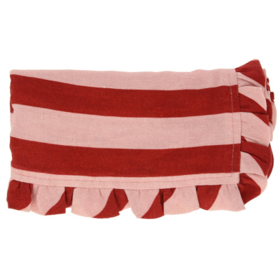 Red And Pink Stripe Ruffle Fabric Napkins|Meri Meri