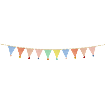 Pastel Pom Pom Flag Garland|Meri Meri