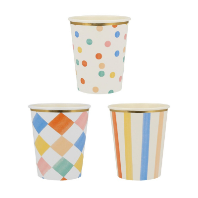 Colourful Pattern Cups|Meri Meri