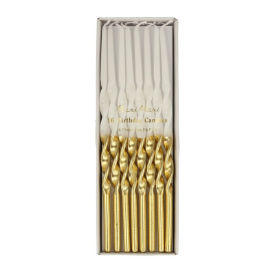 Gold Dipped Twisted Candles|Meri Meri