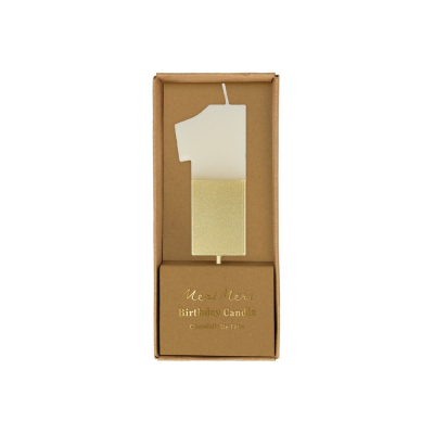 Gold Dipped Number 1 Candle|Meri Meri