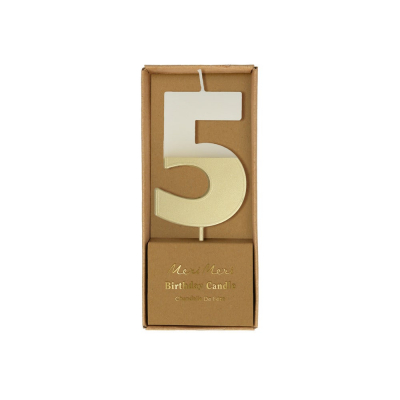 Gold Dipped Number 5 Candle|Meri Meri