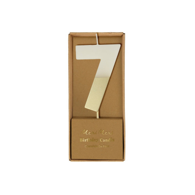 Gold Dipped Number 7 Candle|Meri Meri