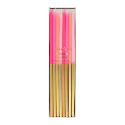 Gold Dipped Pink Mix Candles|Meri Meri