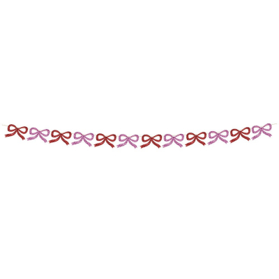 Red And Pink Glitter Bow Garland|Meri Meri