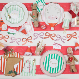 Red And Pink Glitter Bow Garland|Meri Meri