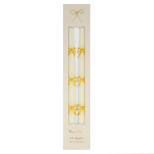 Gold Bow Taper Candles|Meri Meri
