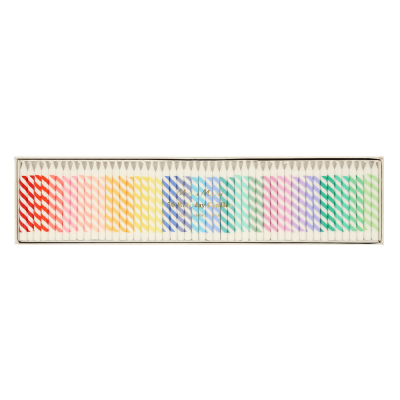 Rainbow Striped Mini Candles|Meri Meri