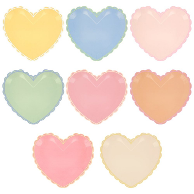 Pastel Heart Large Plates|Meri Meri