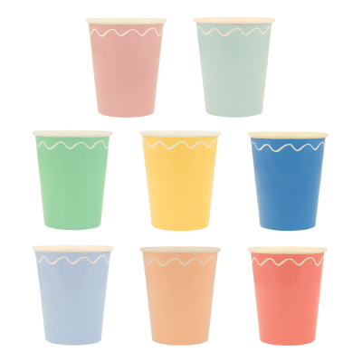 Mixed Wavy Line Cups|Meri Meri