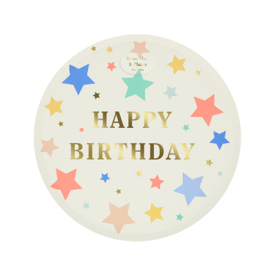 Happy Birthday Stars Side Plates|Meri Meri