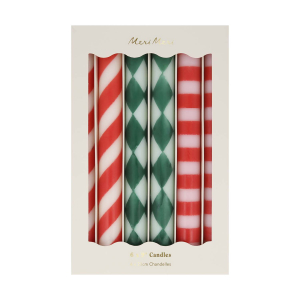 Festive Stripe Table Candles|Meri Meri