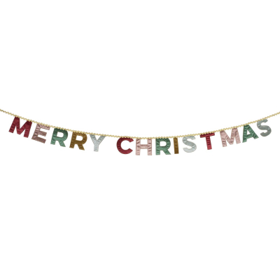 Merry Christmas Velvet Pennant Garland|Meri Meri