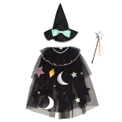 Tulle Applique Witch Cape Hat And Wand|Meri Meri