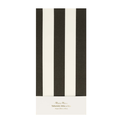Black Striped Tablecloth|Meri Meri