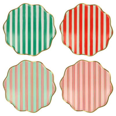 Festive Stripe Dinner Plates|Meri Meri
