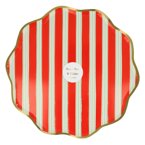 Festive Stripe Dinner Plates|Meri Meri