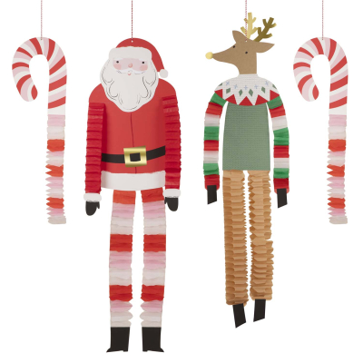 Long Legged Santa And Reindeer Decorations|Meri Meri
