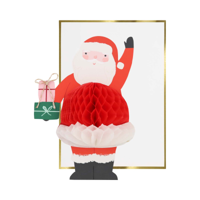 Honeycomb Santa Stand Up Card|Meri Meri