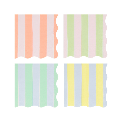 Pastel Stripe Small Napkins|Meri Meri
