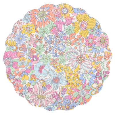 Meri Meri x Liberty Rainbow Garden Melamine Large Plate|Meri