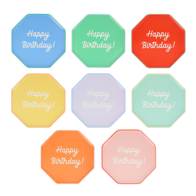 Mixed Happy Birthday Side Plates|Meri Meri