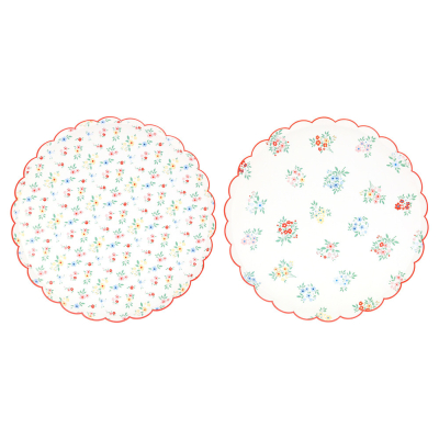 Ditsy Posy Scalloped Dinner Plates|Meri Meri