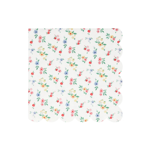Ditsy Posy Scalloped Large Napkins|Meri Meri