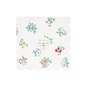 Ditsy Posy Scalloped Large Napkins|Meri Meri