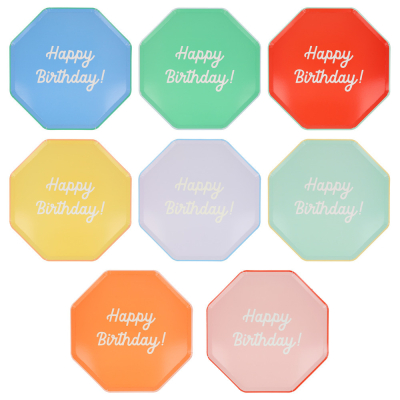 Mixed Happy Birthday Dinner Plates|Meri Meri
