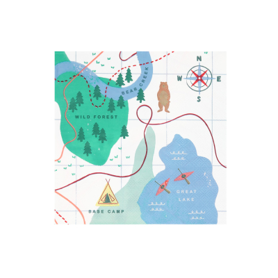 Camping Adventure Map Large Napkins|Meri Meri