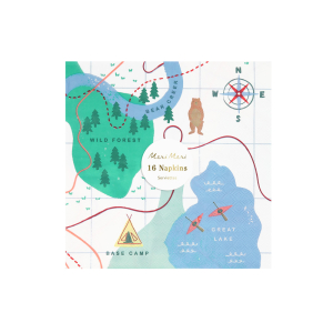 Camping Adventure Map Large Napkins|Meri Meri