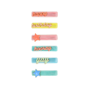 Happy Birthday Enamel Hair Clips|Meri Meri