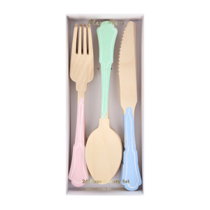 Elegant Mixed Colour Wooden Cutlery|Meri Meri