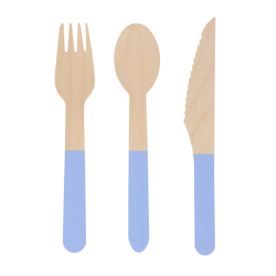 Cornflower Blue Wooden Cutlery Set|Meri Meri
