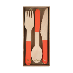 Tomato Red Wooden Cutlery Set|Meri Meri