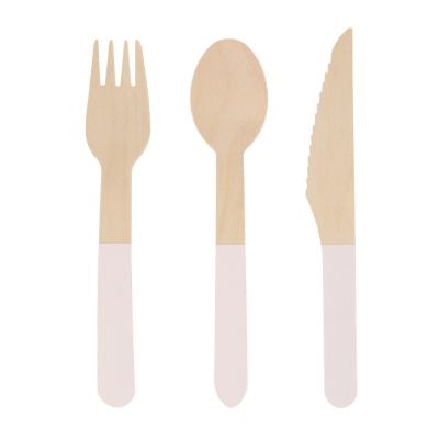 Ballet Slipper Pink Wooden Cutlery Set|Meri Meri