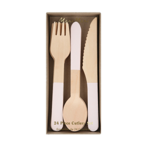 Ballet Slipper Pink Wooden Cutlery Set|Meri Meri