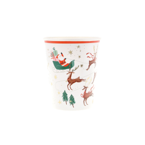 Santa Sleigh And Reindeer Cups|Meri Meri