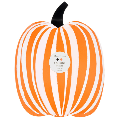Stripe Pumpkin Plates|Meri Meri