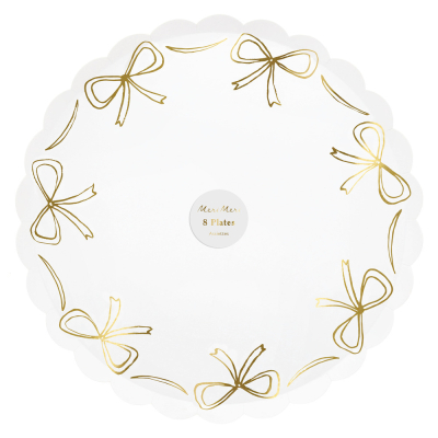 Gold Bow Dinner Plates|Meri Meri