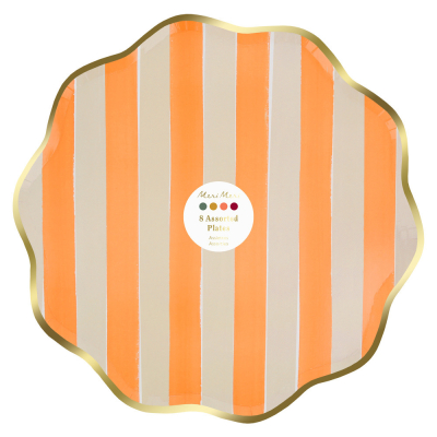 Fall Stripe Dinner Plates|Meri Meri