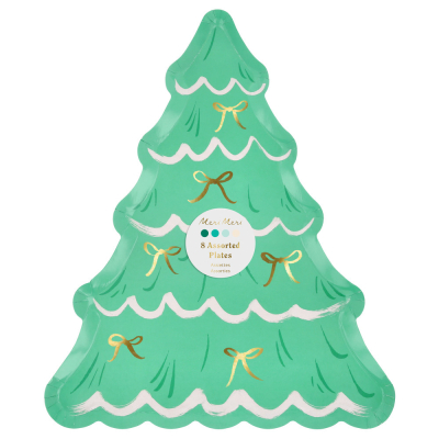 Christmas Tree With Bows Plates|Meri Meri