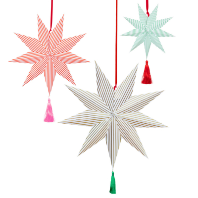 Stripe Star Decorations|Meri Meri