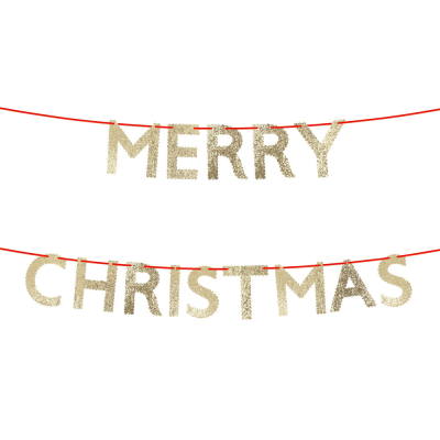 Glitter Scallop Merry Christmas Garland|Meri Meri
